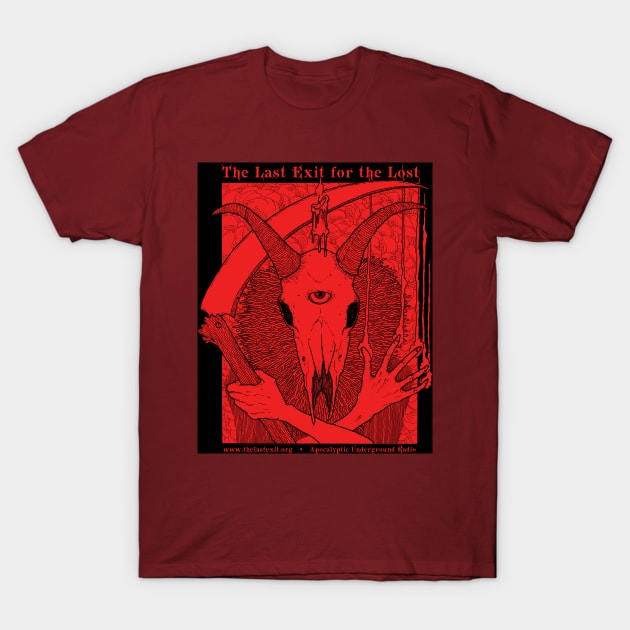 Red Skull Scythe Last Exit T-Shirt by TheLastExit